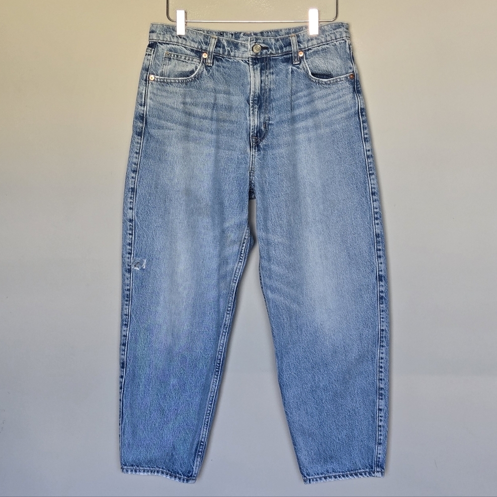 GAP High Rise Barrel Jean Blue Balloon Women's Size 30 / 10 R - Picture 12 of 12